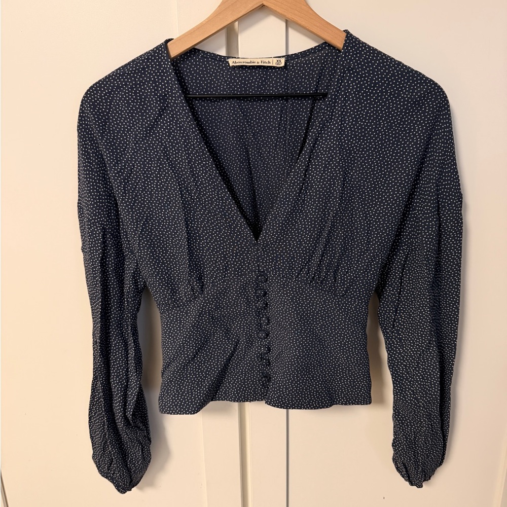 Abercrombie & Fitch Navy Button-Up Blouse